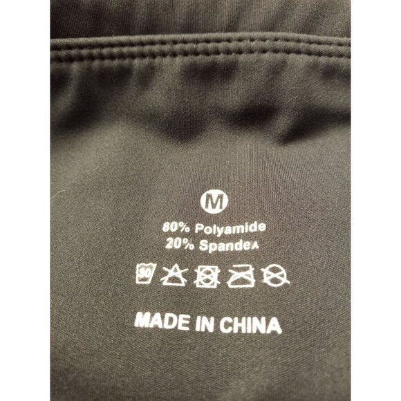 Women's Dark Grey Leggings Athletic Wear w/Pockets Sz M - 20% Spandex - Picture 3 of 3